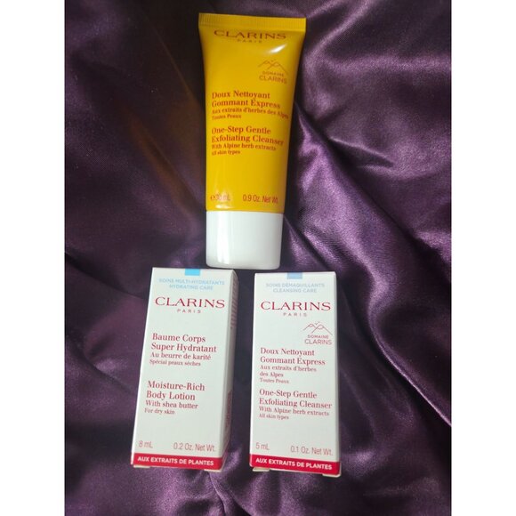 Clarins Skincare Set: One-Step Gentle Exfoliating Cleanser/Moisture-Rich Lotion - Picture 1 of 4